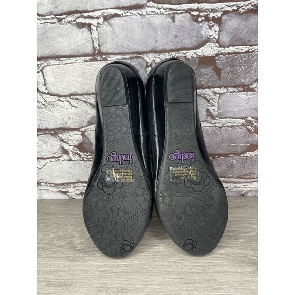 INDIGO BY CLARKS Black Lea Bishop Studded Slip On Strap Wedge Women’s 8M US/39EU - Picture 16 of 16